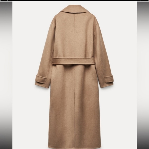 Zara Wool Blend Coat Camel Tan Size S - Picture 15 of 16